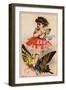 Trade Card of a Fairy Riding a Butterfly-null-Framed Giclee Print