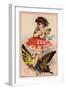 Trade Card of a Fairy Riding a Butterfly-null-Framed Giclee Print