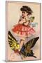Trade Card of a Fairy Riding a Butterfly-null-Mounted Giclee Print