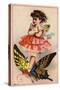 Trade Card of a Fairy Riding a Butterfly-null-Stretched Canvas