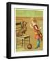 Trade Card of a Girl Training a Terrier Dog-null-Framed Giclee Print