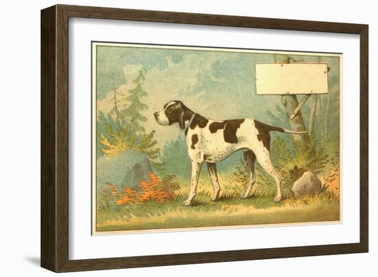 Trade Card of a Hound Dog in the Forest-null-Framed Giclee Print