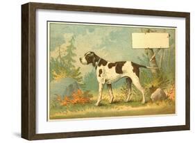 Trade Card of a Hound Dog in the Forest-null-Framed Giclee Print