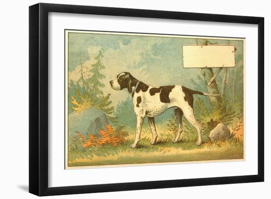 Trade Card of a Hound Dog in the Forest-null-Framed Giclee Print