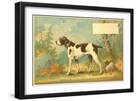 Trade Card of a Hound Dog in the Forest-null-Framed Giclee Print