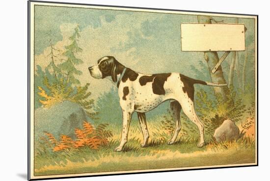 Trade Card of a Hound Dog in the Forest-null-Mounted Giclee Print