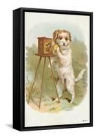 Trade Card of a Terrier Photographer-null-Framed Stretched Canvas