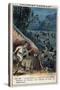 Trade Card Showing French Explorers Attacked in the Congo-Stefano Bianchetti-Stretched Canvas