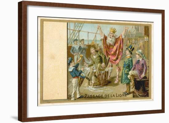 Trade Card Titled Crossing the Line-null-Framed Giclee Print