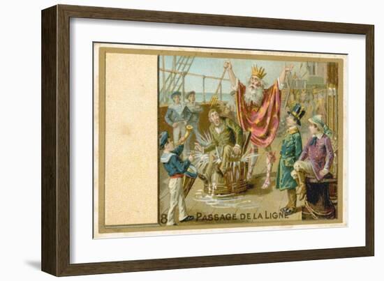 Trade Card Titled Crossing the Line-null-Framed Giclee Print