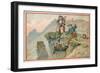 Trade Card with an Image of Men Stealing Eagle Eggs-null-Framed Giclee Print