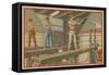 Trade Card with an Image of the Interior of a Glassworks-null-Framed Stretched Canvas