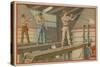 Trade Card with an Image of the Interior of a Glassworks-null-Stretched Canvas