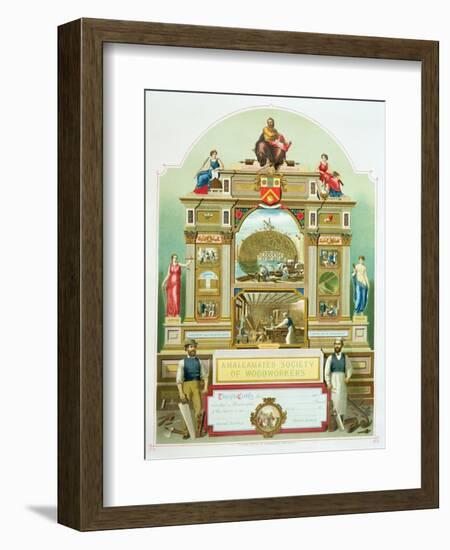 Trade Emblem of the Amalgamated Society of Woodworkers, 1860-null-Framed Giclee Print