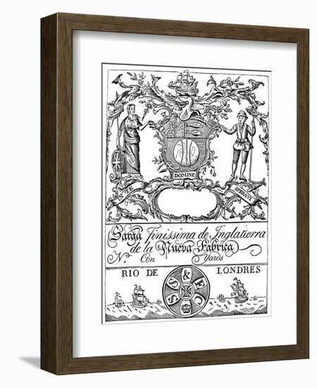 Trade Label of the South Sea Company, 18th Century-null-Framed Giclee Print