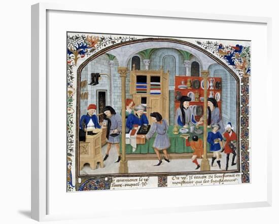 Trade Scene in a Silverware Shop - 15Th Cent. Illumination-null-Framed Giclee Print