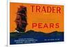 Trader Pear Crate Label - Medford, OR-Lantern Press-Framed Art Print