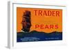 Trader Pear Crate Label - Medford, OR-Lantern Press-Framed Art Print