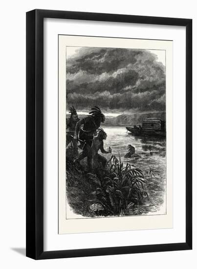 Traders on the Ohio Attacked by Indians, USA, 1870s-null-Framed Giclee Print