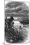 Traders on the Ohio River Attacked by Native Americans, 18th Century-null-Mounted Giclee Print