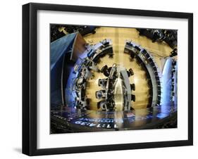 Traders Work in One of the New Trading Areas on the Floor of the New York Stock Exchange-null-Framed Photographic Print