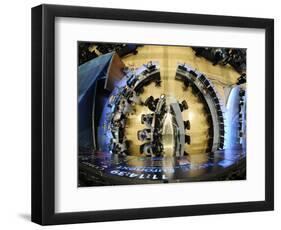 Traders Work in One of the New Trading Areas on the Floor of the New York Stock Exchange-null-Framed Photographic Print