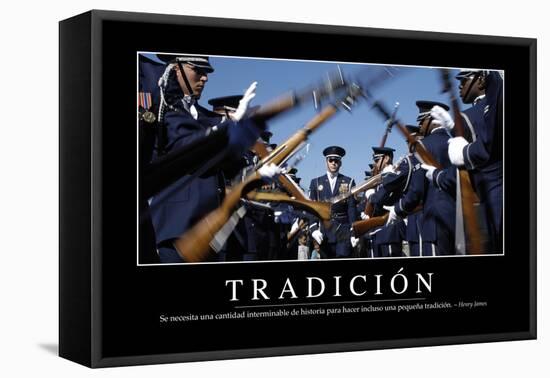 Tradición. Cita Inspiradora Y Póster Motivacional-null-Framed Stretched Canvas