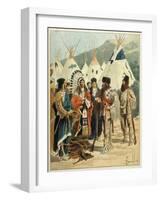 Trading Between Canadian-Louis Charles Bombled-Framed Art Print