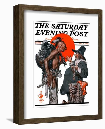 "Trading for a Turkey," Saturday Evening Post Cover, December 1, 1923-Joseph Christian Leyendecker-Framed Giclee Print