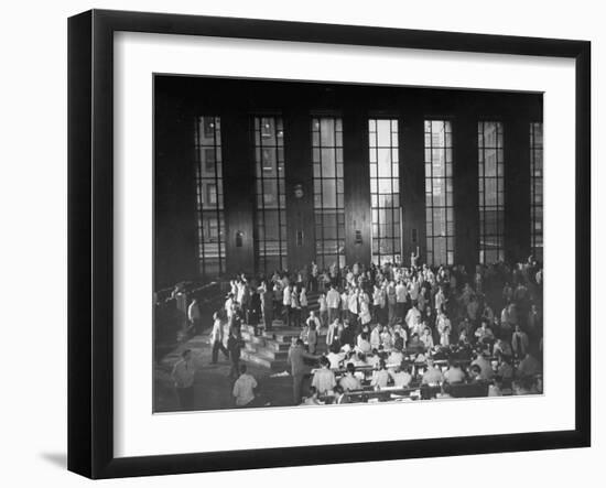 Trading in the "Grain Pit" at the Chicago Board of Trade-null-Framed Photographic Print