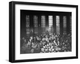 Trading in the "Grain Pit" at the Chicago Board of Trade-null-Framed Photographic Print