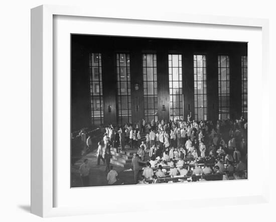 Trading in the "Grain Pit" at the Chicago Board of Trade-null-Framed Photographic Print