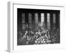 Trading in the "Grain Pit" at the Chicago Board of Trade-null-Framed Photographic Print