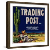 Trading Post Orange Label - Chandler Heights, AZ-Lantern Press-Framed Art Print