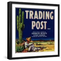 Trading Post Orange Label - Chandler Heights, AZ-Lantern Press-Framed Art Print