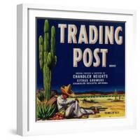 Trading Post Orange Label - Chandler Heights, AZ-Lantern Press-Framed Art Print