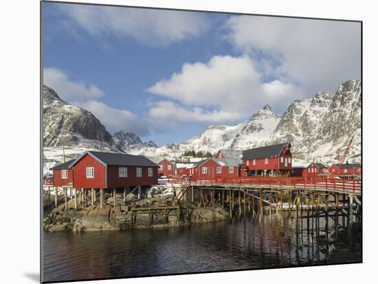 Tradition fishing huts, A i Lofoten, Moskenesoya. Lofoten Islands. Norway-Martin Zwick-Mounted Photographic Print