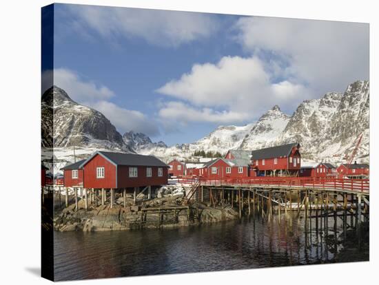 Tradition fishing huts, A i Lofoten, Moskenesoya. Lofoten Islands. Norway-Martin Zwick-Stretched Canvas