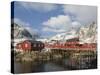 Tradition fishing huts, A i Lofoten, Moskenesoya. Lofoten Islands. Norway-Martin Zwick-Stretched Canvas