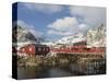 Tradition fishing huts, A i Lofoten, Moskenesoya. Lofoten Islands. Norway-Martin Zwick-Stretched Canvas