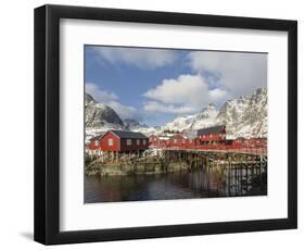 Tradition fishing huts, A i Lofoten, Moskenesoya. Lofoten Islands. Norway-Martin Zwick-Framed Photographic Print