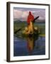 Traditiona Totora Reed Boat & Aymara, Lake Titicaca, Bolivia / Peru, South America-Pete Oxford-Framed Photographic Print