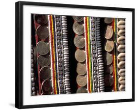 Traditional Akha Fabric and Clothing Displayed as a Souvenir, Burma-Brian McGilloway-Framed Photographic Print