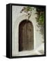 Traditional Arched Doorway, Lindos Town, Rhodes, Dodecanese Islands, Greece-Fraser Hall-Framed Stretched Canvas