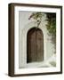 Traditional Arched Doorway, Lindos Town, Rhodes, Dodecanese Islands, Greece-Fraser Hall-Framed Photographic Print