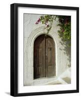 Traditional Arched Doorway, Lindos Town, Rhodes, Dodecanese Islands, Greece-Fraser Hall-Framed Photographic Print