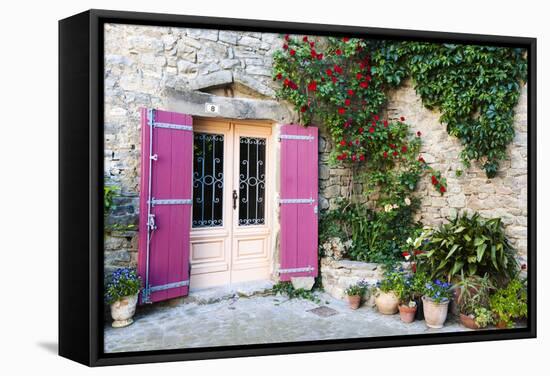 Traditional Architecture in Aigne Village, Languedoc-Roussillon, France-Nadia Isakova-Framed Stretched Canvas