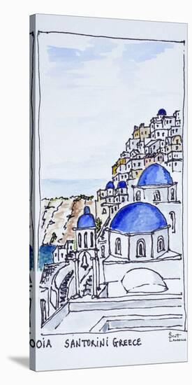 Traditional architecture in the town of Oia, island of Santorini, Greece-Richard Lawrence-Stretched Canvas