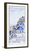 Traditional architecture in the town of Oia, island of Santorini, Greece-Richard Lawrence-Framed Photographic Print