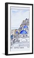 Traditional architecture in the town of Oia, island of Santorini, Greece-Richard Lawrence-Framed Photographic Print